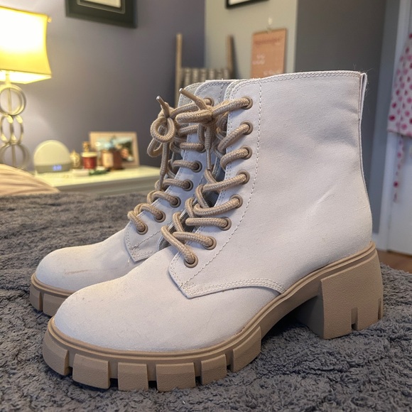 Cream Cargo Boots - Picture 6 of 9